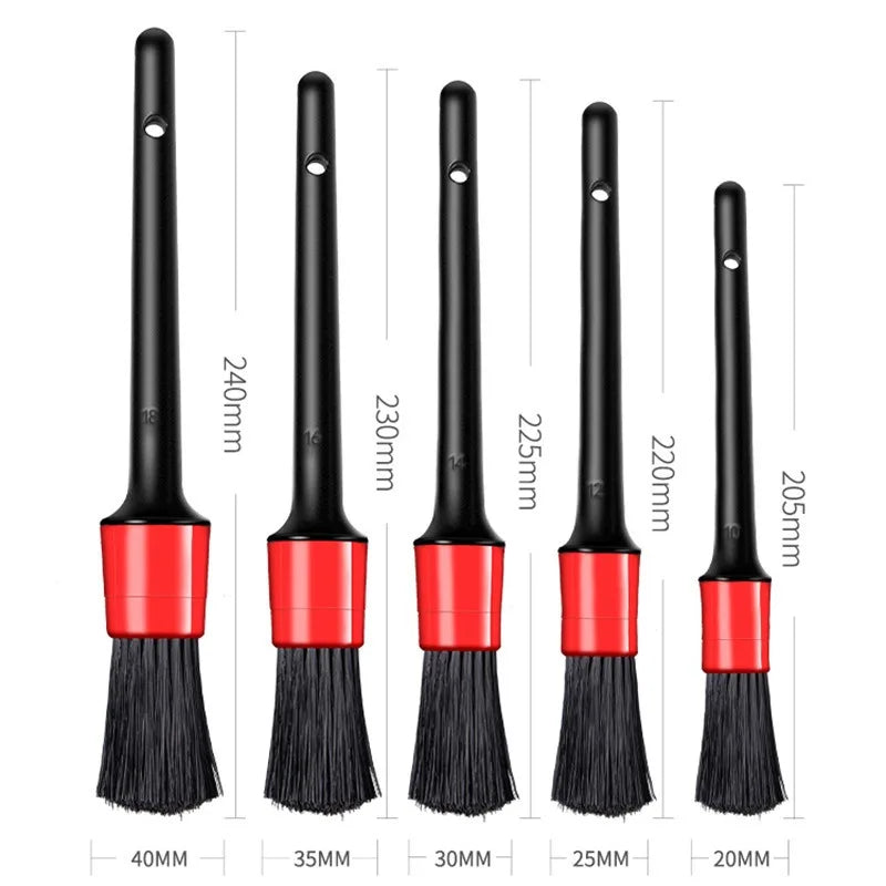 Car Cleaning Brush Kit — Detail Brush Set for Interior & Wheels